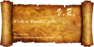 Vidra Renátó névjegykártya