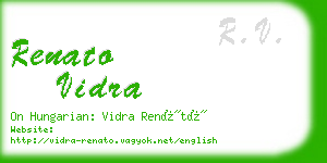 renato vidra business card